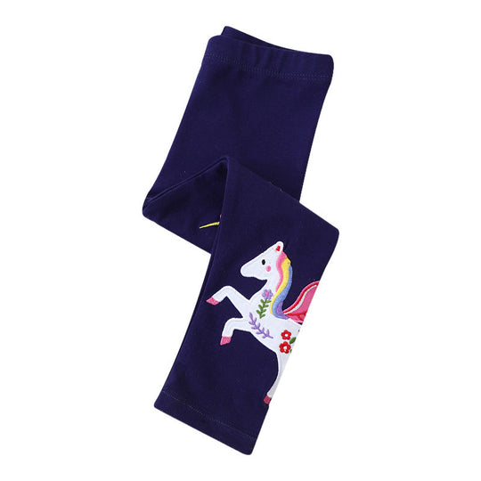 Mädchen Leggings mit bunten Einhorn-Applikationen EB
