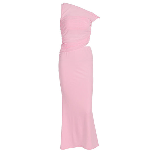 Damen Elegantes Wickelkleid mit asymmetrischem Design und Raffung EB