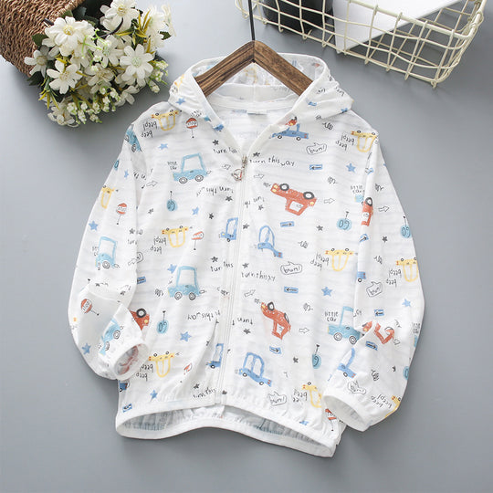Unisex nan leichte atmungsaktive Kinder Dinosaurier Druck Kapuzenjacke mit Reißverschluss vorne EB