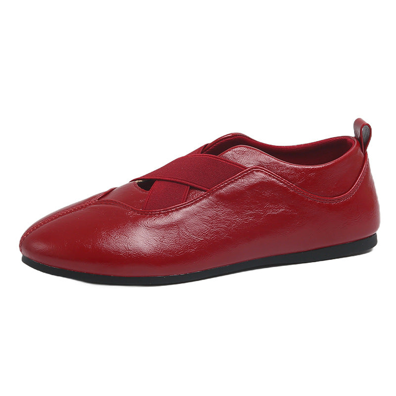 Damen elegante und bequeme Ballerinas mit raffinierter Gummizug-Ästhetik EB