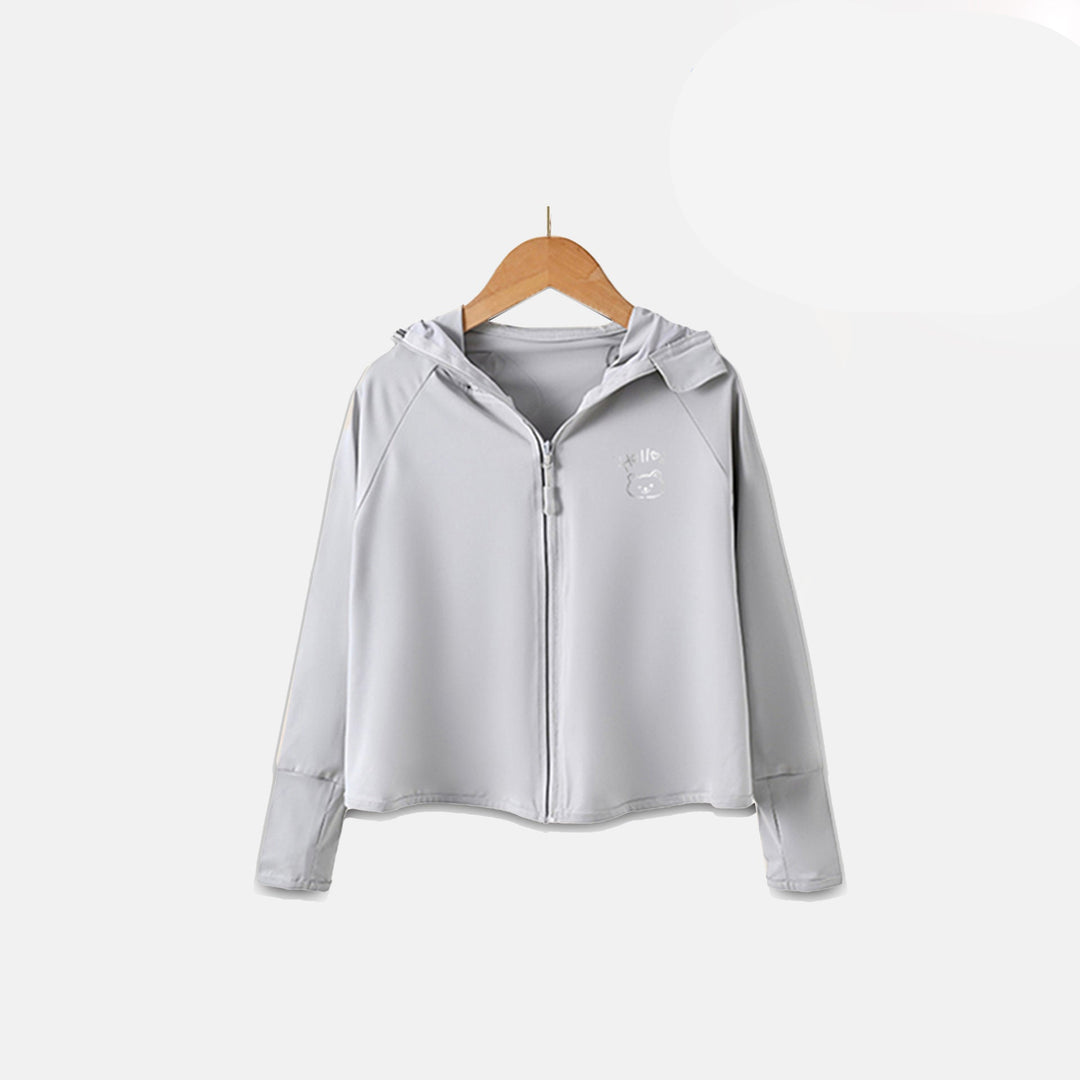 Damen atmungsaktive und wasserabweisende Sportjacke mit Kapuze EB
