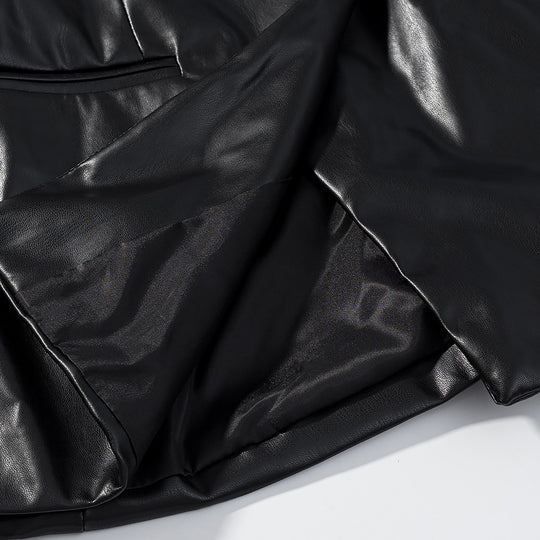 Damen elegante Kunstlederjacke EB