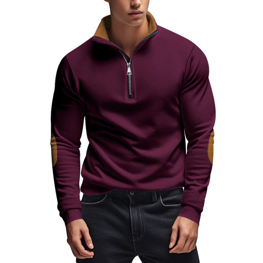 Herren Sweatshirt mit hochwertigem Stehkragen und eleganten akzenten EB