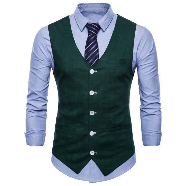 Herren elegante Anzugweste mit praktischen Taschen und detailliertem Design EB