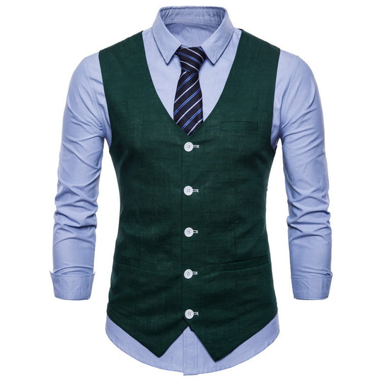 Herren elegante Anzugweste mit praktischen Taschen und detailliertem Design EB