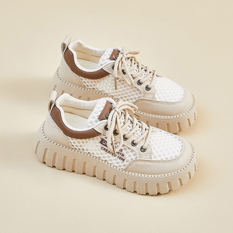 Damen Sportliche Sneakers mit atmungsaktiver Mesh-Oberfläche und rutschfester Gummisohle EB