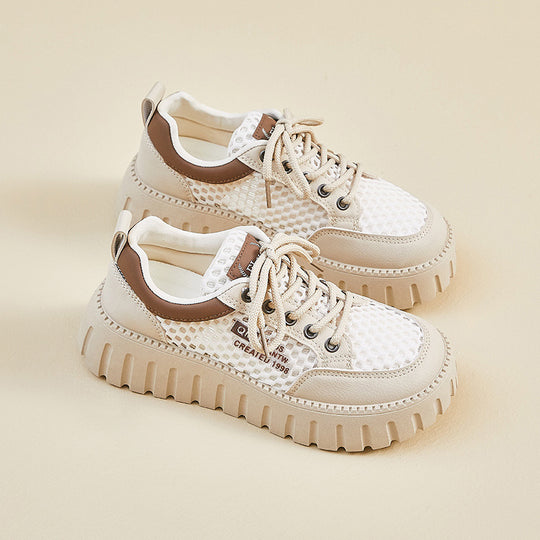 Damen Sportliche Sneakers mit atmungsaktiver Mesh-Oberfläche und rutschfester Gummisohle EB