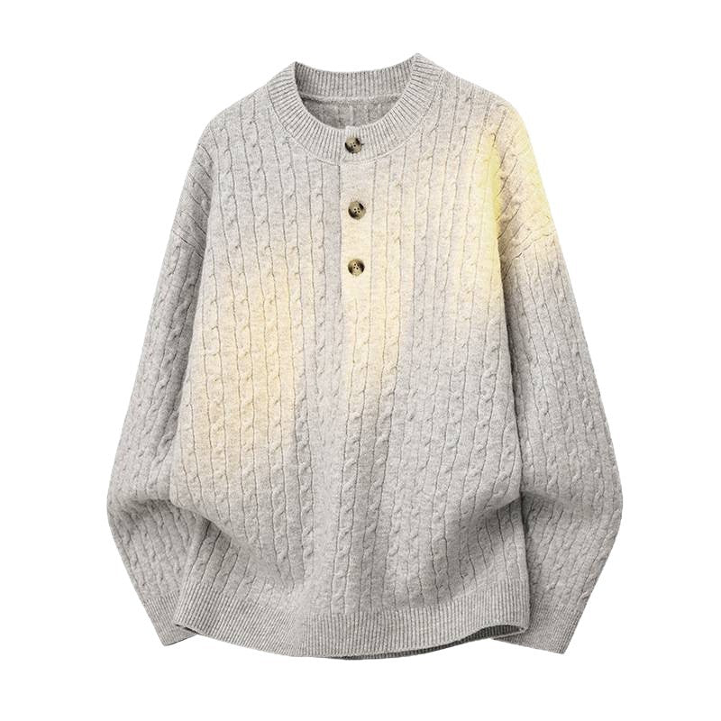 Herren Strickpullover mit Knopfdetails und strukturierter Oberfläche EB