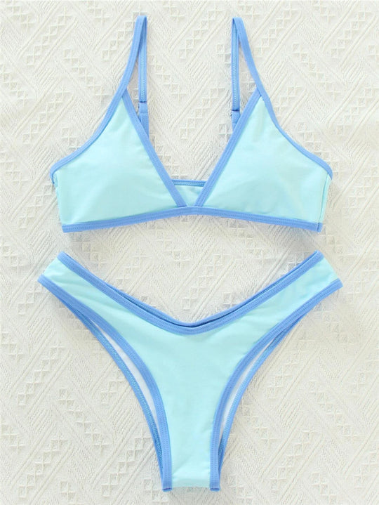 Damen Bikini-Set mit sportlichem Schnitt und trendigen Kontrastdetails EB