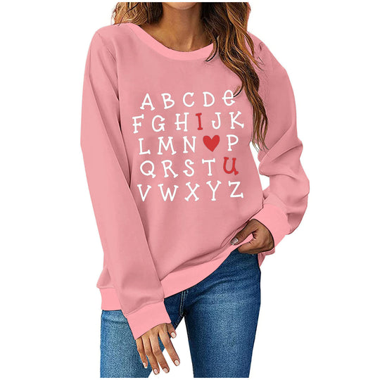 Damen Sweatshirt mit kreativem Alphabet-Design EB