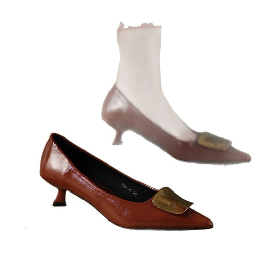Damen elegante spitze Pumps mit modischem Absatz EB