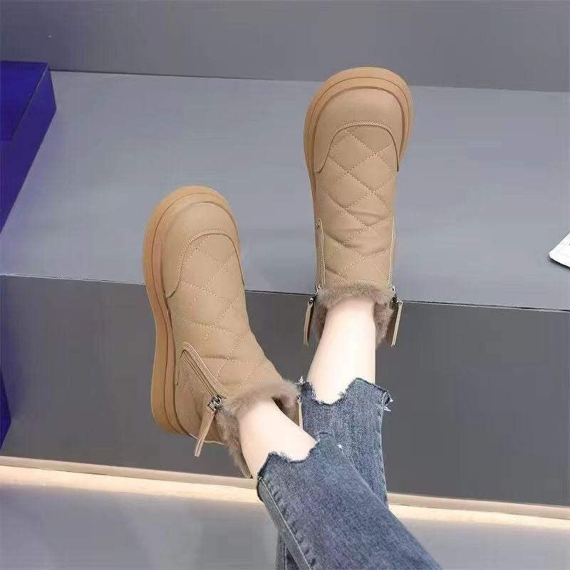 Damen Winterliche Stiefeletten mit wärmendem Futter und robustem Reißverschluss EB
