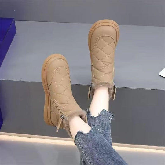 Damen Winterliche Stiefeletten mit wärmendem Futter und robustem Reißverschluss EB