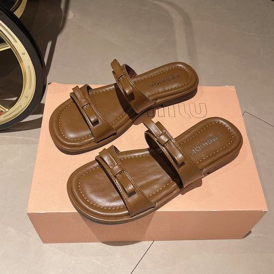 Damen glamouröse Riemchensandalen mit zierlicher Schleifenverzierung EB