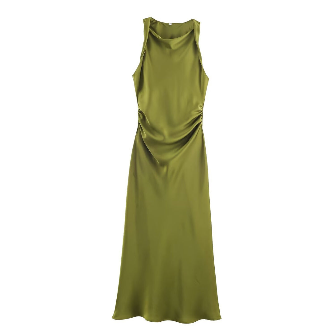 Damen elegantes Sommerkleid mit fließendem Schnitt und charmanten Rüschendetails EB