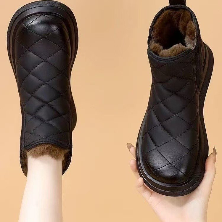 Damen Flauschige Winterboots mit warmem Futter und komfortablem Reißverschluss EB