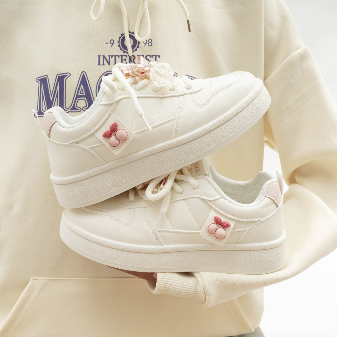 Damen Sneaker mit verspieltem Kirschmotiv und weichem Innenfutter EB