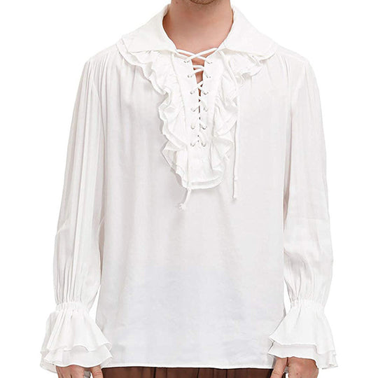 Herren nan lässiges Kurzarmshirt mit geschnürter V-Kehle, kurzem Stehkragen und weichem Baumwollmix Eb