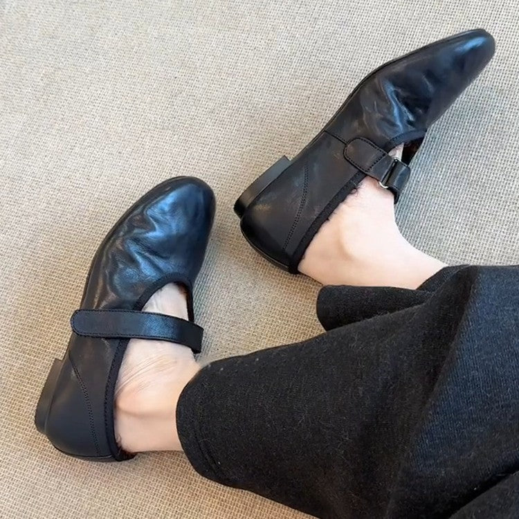 Damen Mokassins mit elegantem Riemen und kuscheligem Innenfutter EB