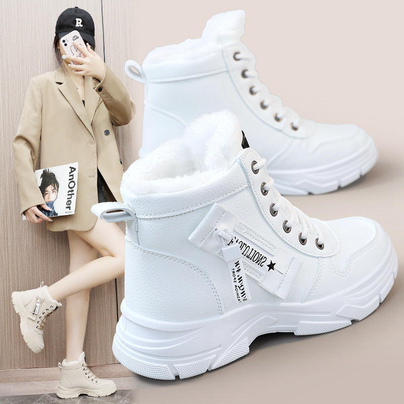 Damen modische Winterboots mit warmem Kunstfellfutter und robuster Profilsohle EB