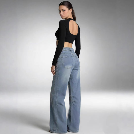 Damen nan schlichtes langarm-Feinstrickshirt mit Rundhalsausschnitt, leicht taillierter Silhouette und elastischem Tragekomfort EB