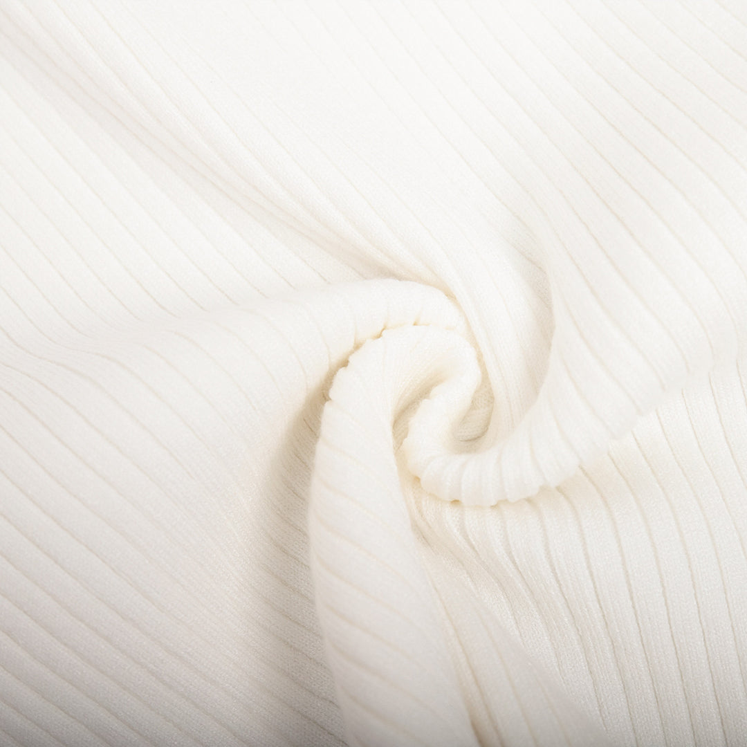 Damen Eleganter, gerippter Pullover mit tiefem V-Ausschnitt EB