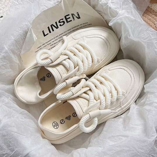 Damen Komfortable Sneakers aus robustem Canvas mit dickem Sohlenprofil EB