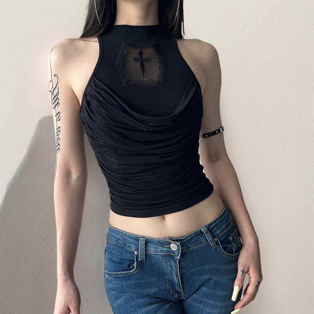 Damen elegantes Tanktop mit verspieltem Rückendetail EB