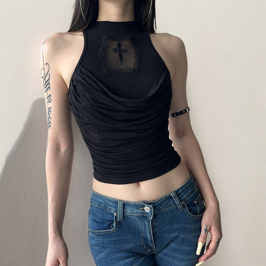 Damen elegantes Tanktop mit verspieltem Rückendetail EB