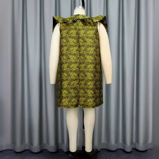 Damen Kleid mit voluminösen Rüschen und floralem Muster EB