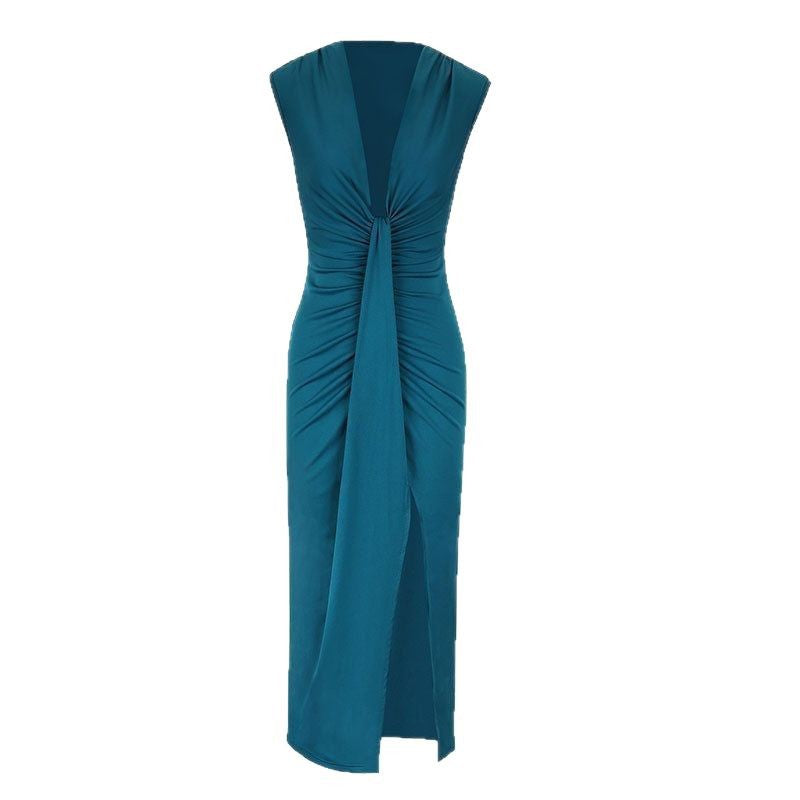 Damen Maxikleid mit elegantem Drapé EB