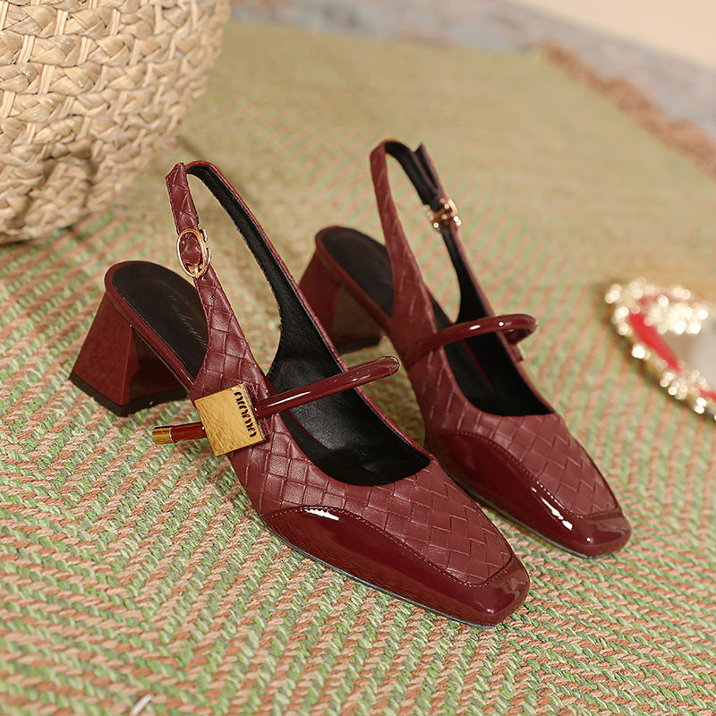 Damen Slingback-Pumps mit strukturiertem Obermaterial EB