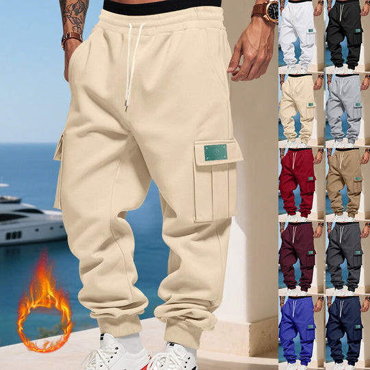 Herren nan Cargo Joggerhose mit elastischem Bund und seitlichen Utility-Taschen EB