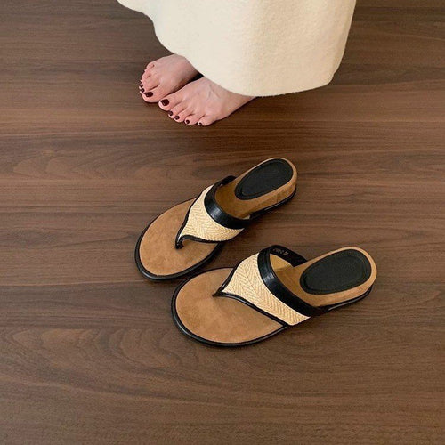 Damen elegante Riemchen-Pantoletten mit gewebtem Detail und komfortablem Fußbett EB