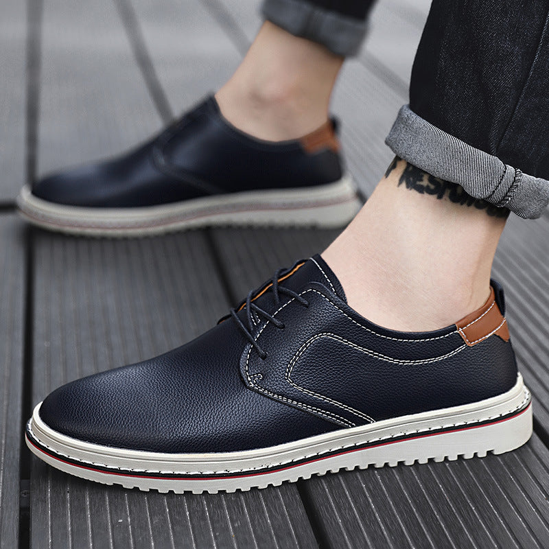 Herren Elegante Freizeit-Schnürschuhe aus hochwertigem Leder EB