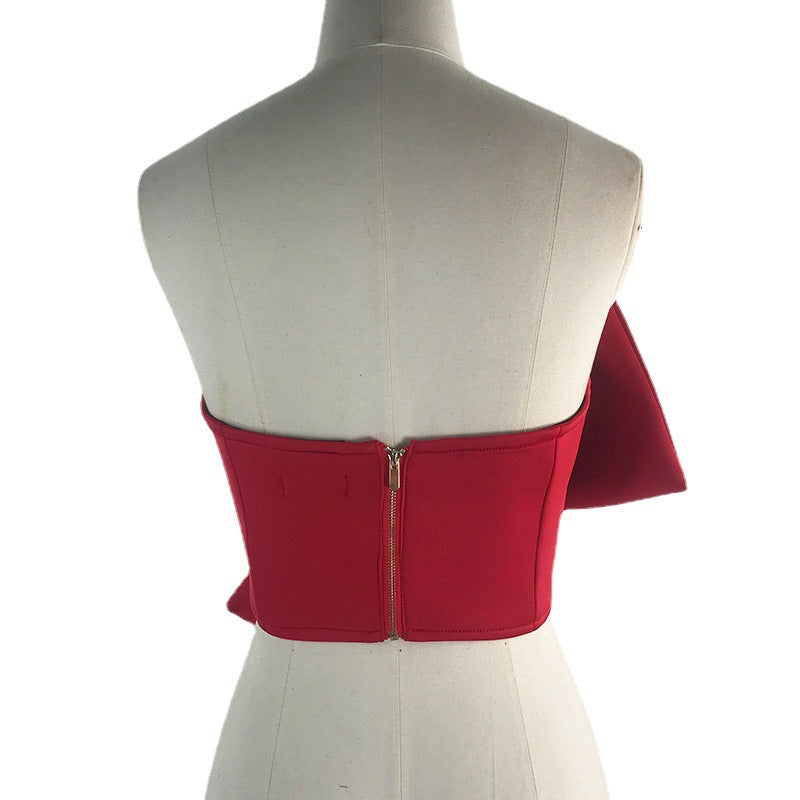 Damen Cropped Top mit dekorativem Schleifen-Design EB