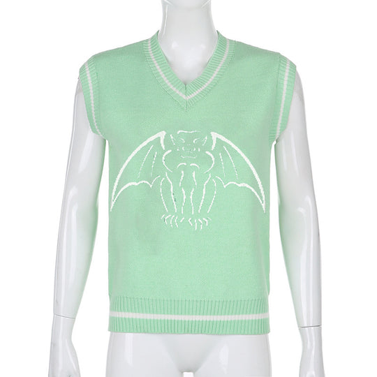 Damen Strickweste mit beeindruckendem Gothic-Motiv EB