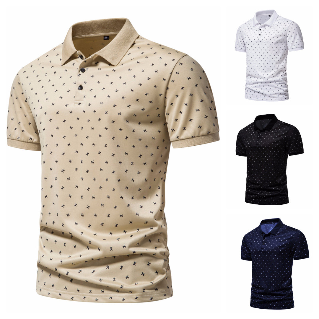Herren Poloshirt mit modernem Muster und atmungsaktiven Eigenschaften EB