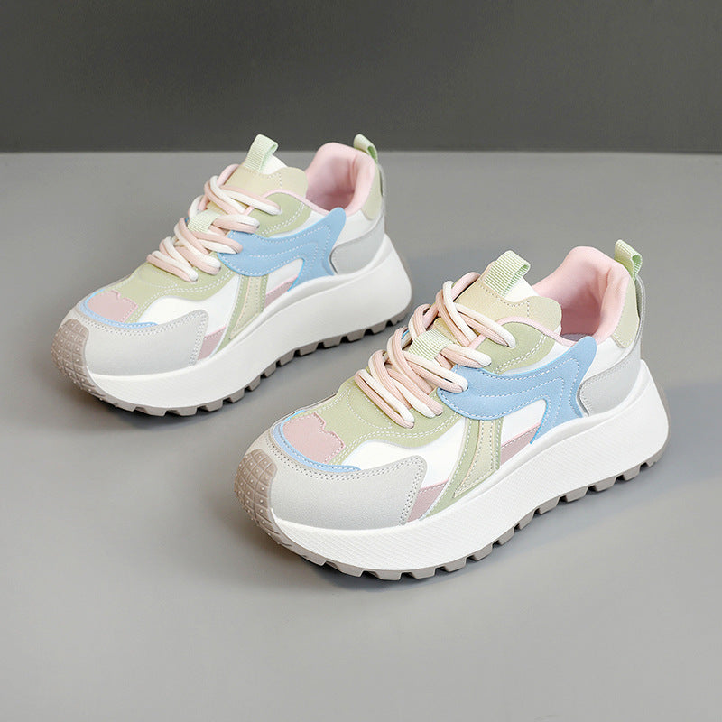 Damen sportliche Chunky Sneakers mit gepolstertem Innenfutter und rutschfester Sohle EB