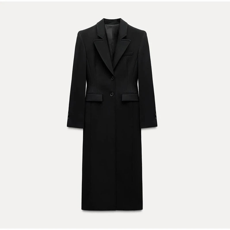 Damen Eleganter Longblazer mit schmaler Silhouette und klassischen Details EB