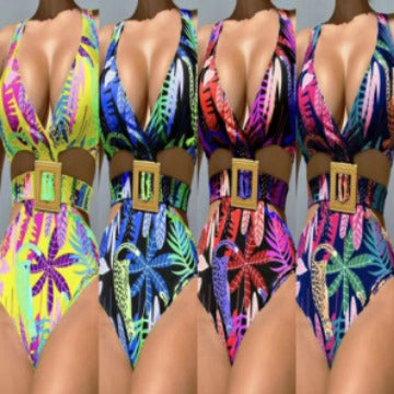 Damen Einteiliger Badeanzug mit modischem Cut-Out und eleganter Schnalle EB