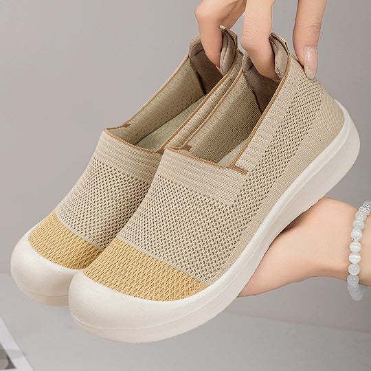 Damen Atmungsaktive Slip-On Freizeitschuhe mit elastischem Obermaterial EB
