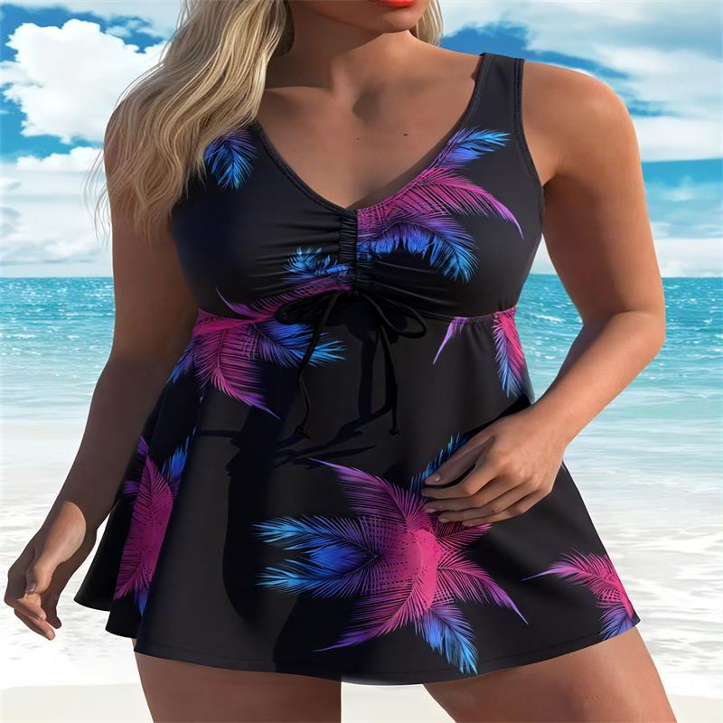 Damen tankini mit weiterem Schnitt und floralem Design EB