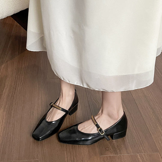Damen elegante Mary-Jane Schuh mit verstellbarem Riemen EB