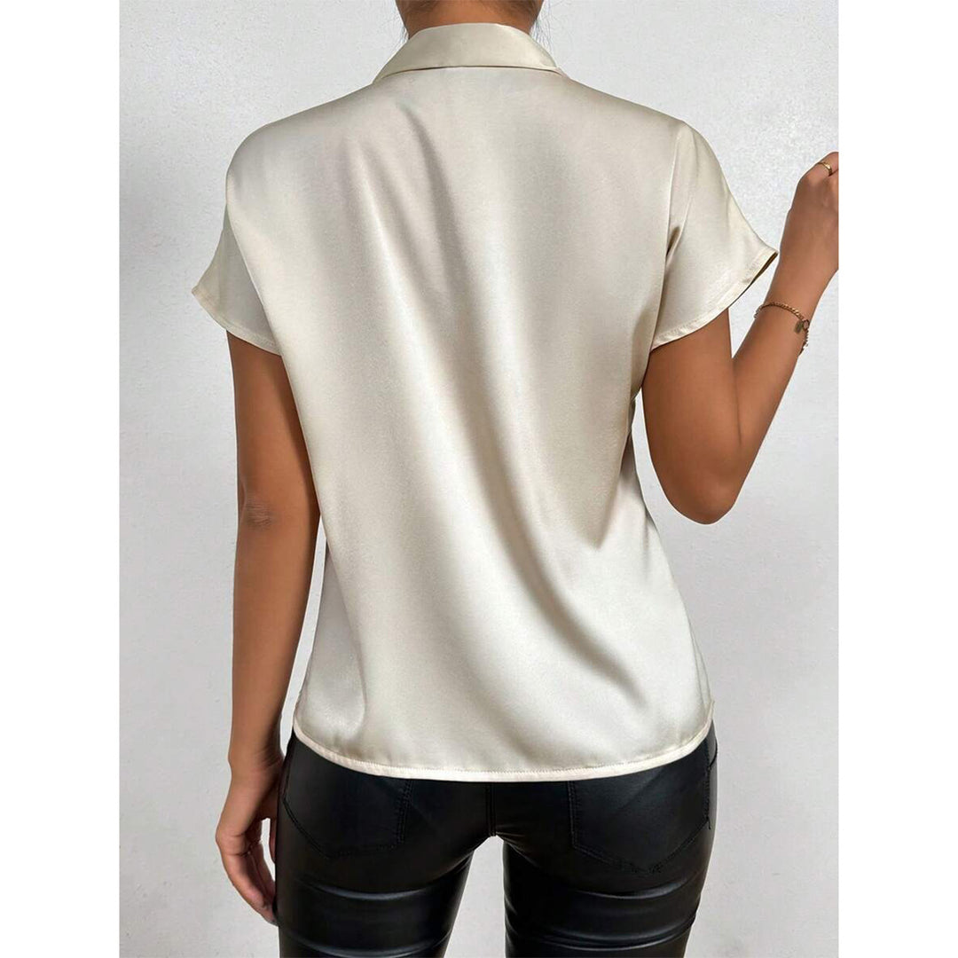 Damen Satin-Top mit eleganter Schleife EB