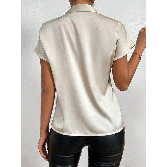 Damen Satin-Top mit eleganter Schleife EB