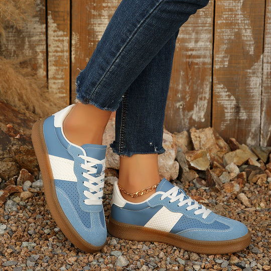 Damen Modische Freizeitsneaker mit perforiertem Obermaterial und rutschfester Laufsohle EB