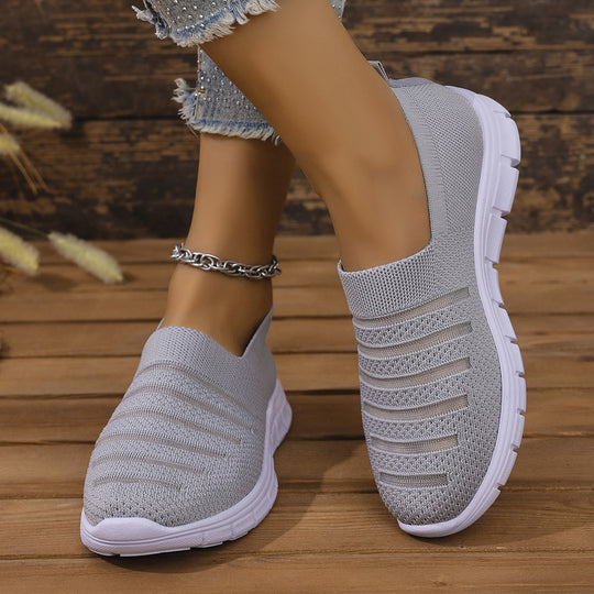 Damen Atmungsaktive Slip-On Sneakers mit elastischem Riemendesign EB