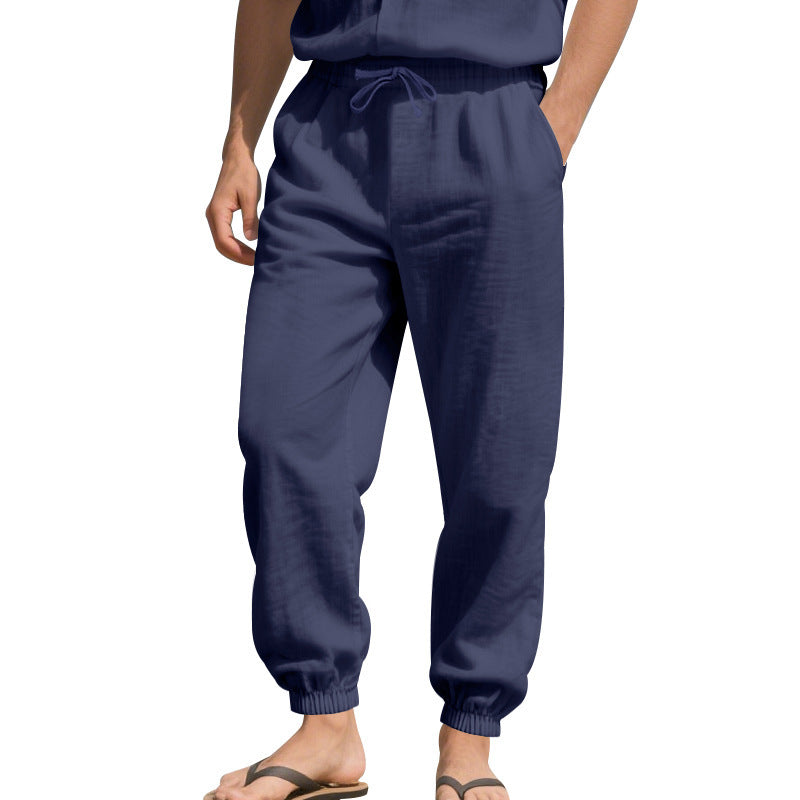 Herren Leichte Haremshose aus atmungsaktivem Material mit seitlichen Taschen EB