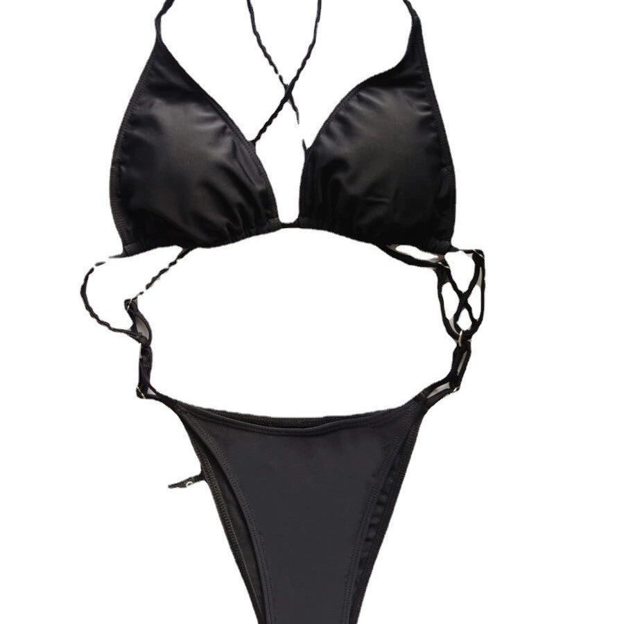 Damen Triangel-Bikini mit verstellbaren Trägern und raffinierten Details EB